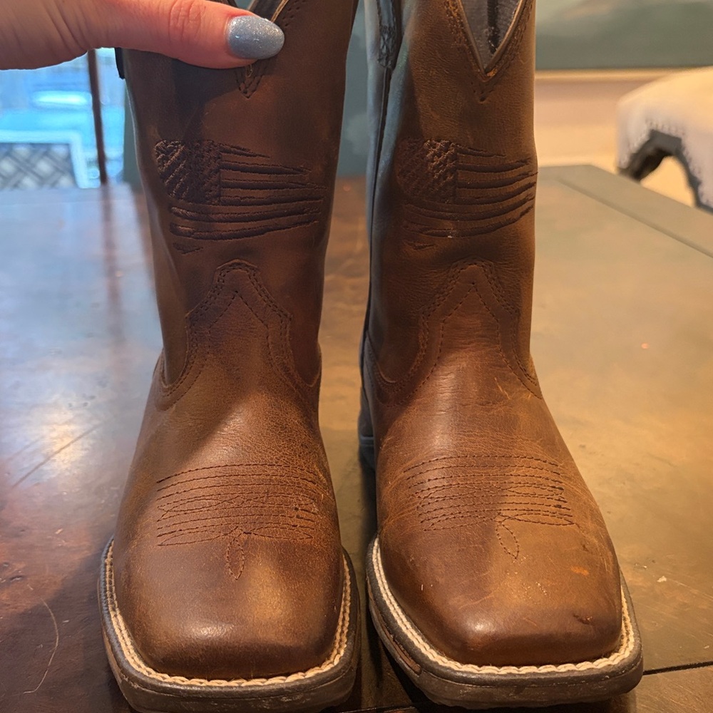 Ariat boys Brown Western Boots / worn once for a few hours - Picture 6 of 11